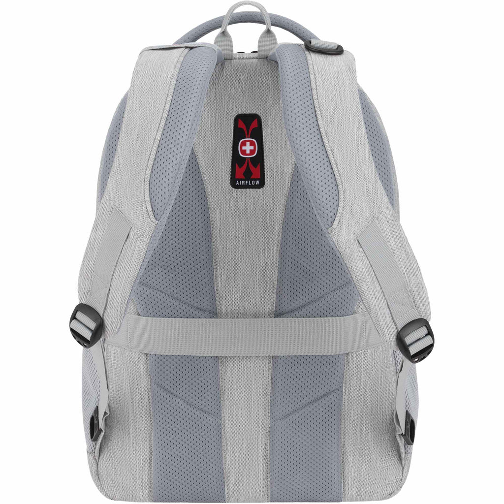 SwissGear Frost Peak Recycled Laptop Backpack, 16 Inch Transfer - Gray - Back