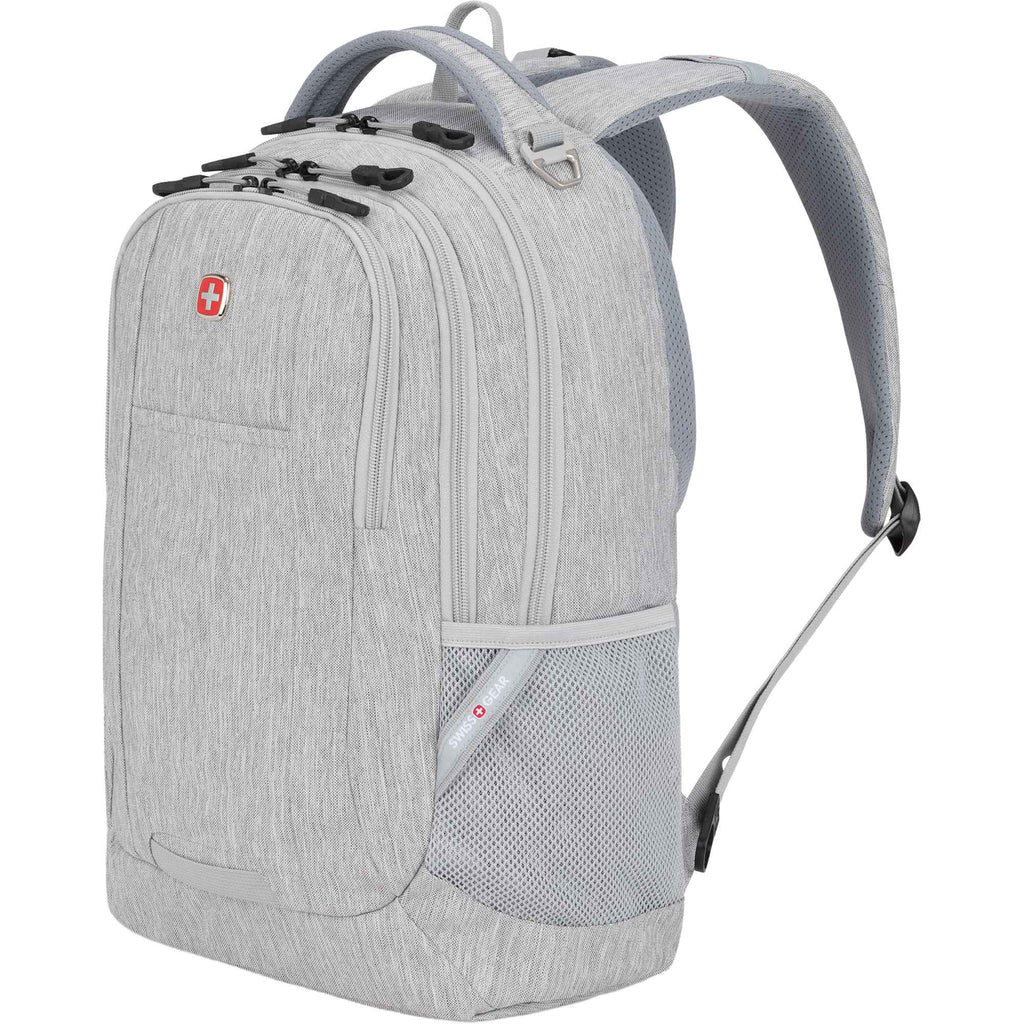 SwissGear Frost Peak Recycled Laptop Backpack, 16 Inch Transfer - Gray - Left Angle