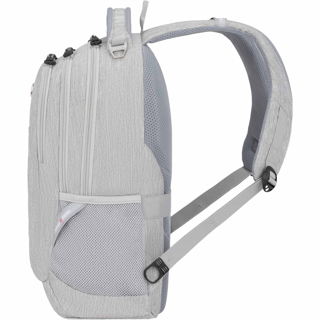 SwissGear Frost Peak Recycled Laptop Backpack, 16 Inch Transfer - Gray - Left Side