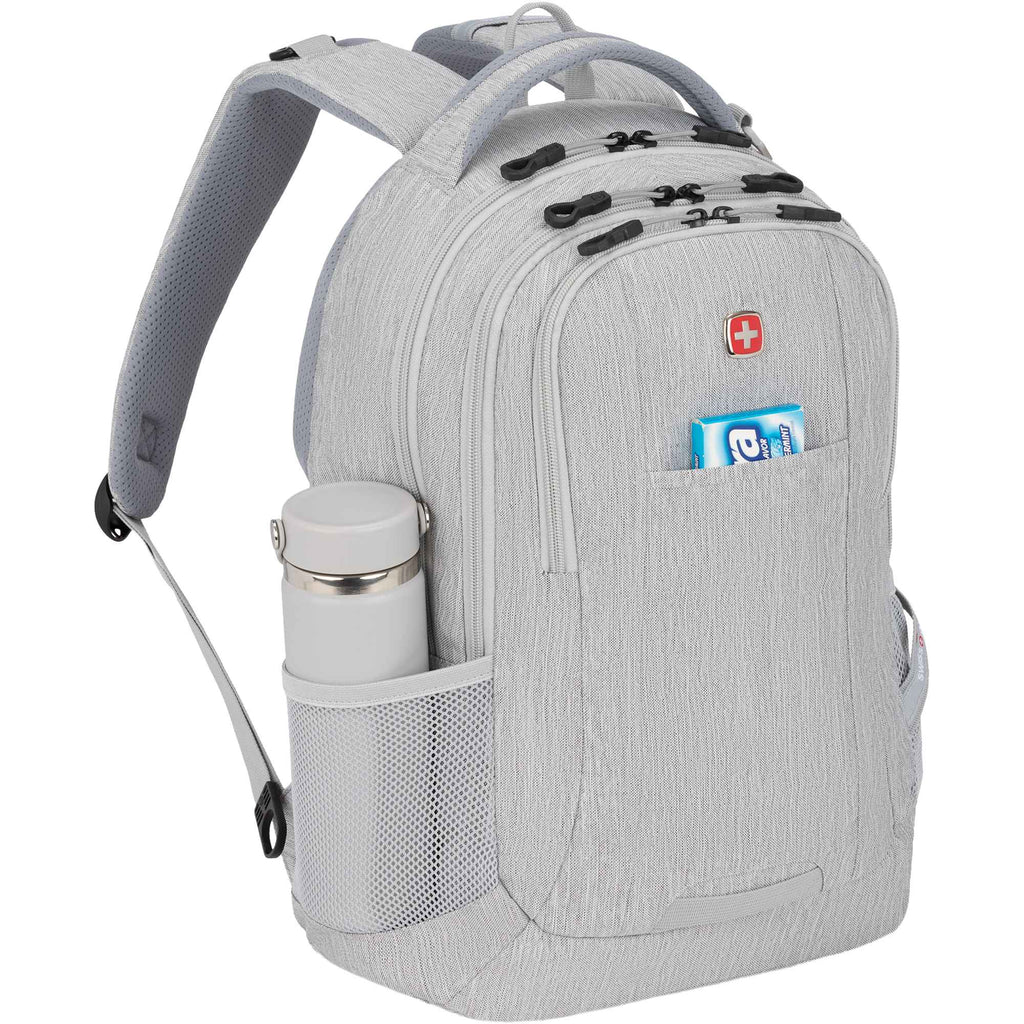 SwissGear Frost Peak Recycled Laptop Backpack, 16 Inch Transfer - Gray - Right Angle