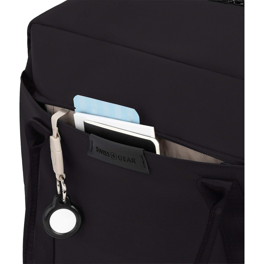 SWISSGEAR Suitcase Style Travel Duffel with Laptop Pocket Embroidery - Black - Photo 3