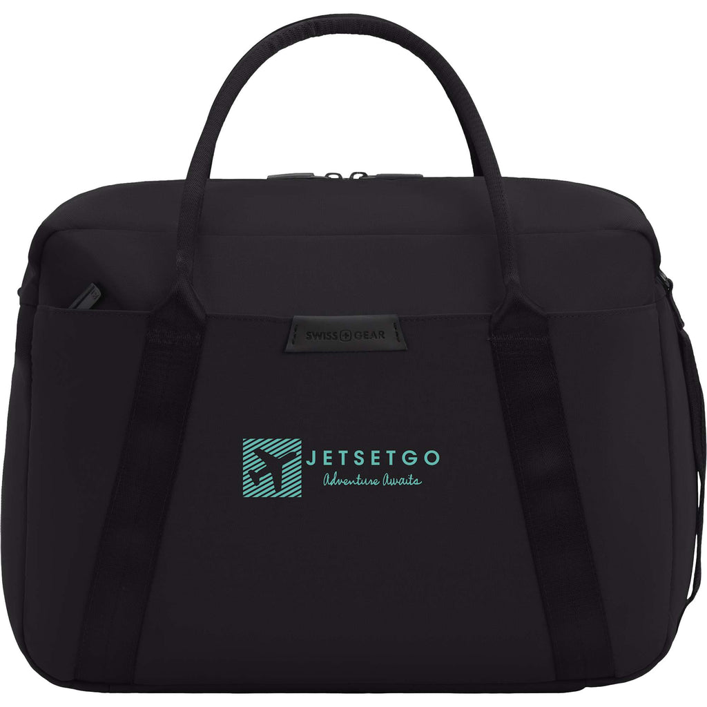 SWISSGEAR Suitcase Style Travel Duffel with Laptop Pocket Embroidery - Black - Photo