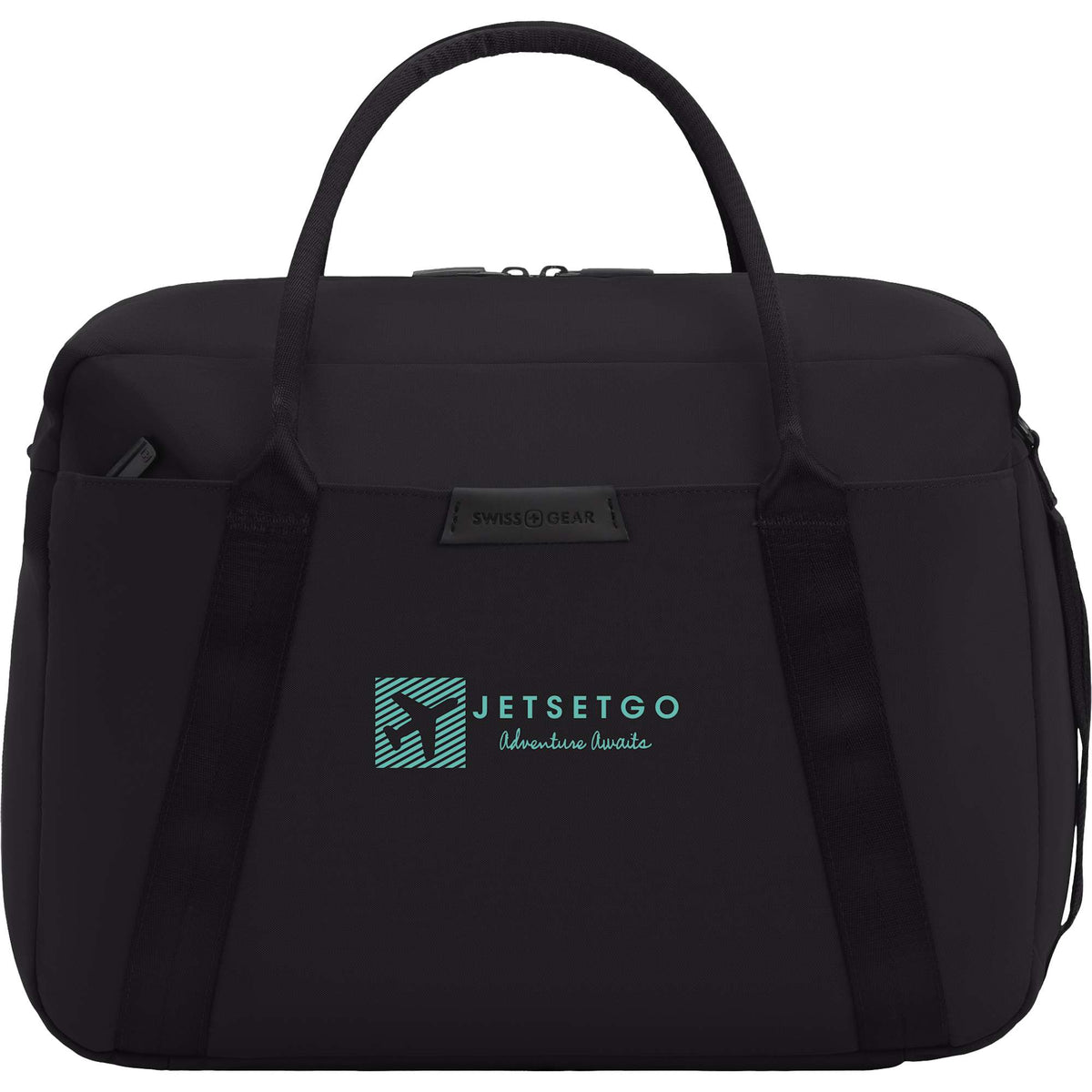 SWISSGEAR Suitcase Style Travel Duffel with Laptop Pocket Embroidery - Black - Photo