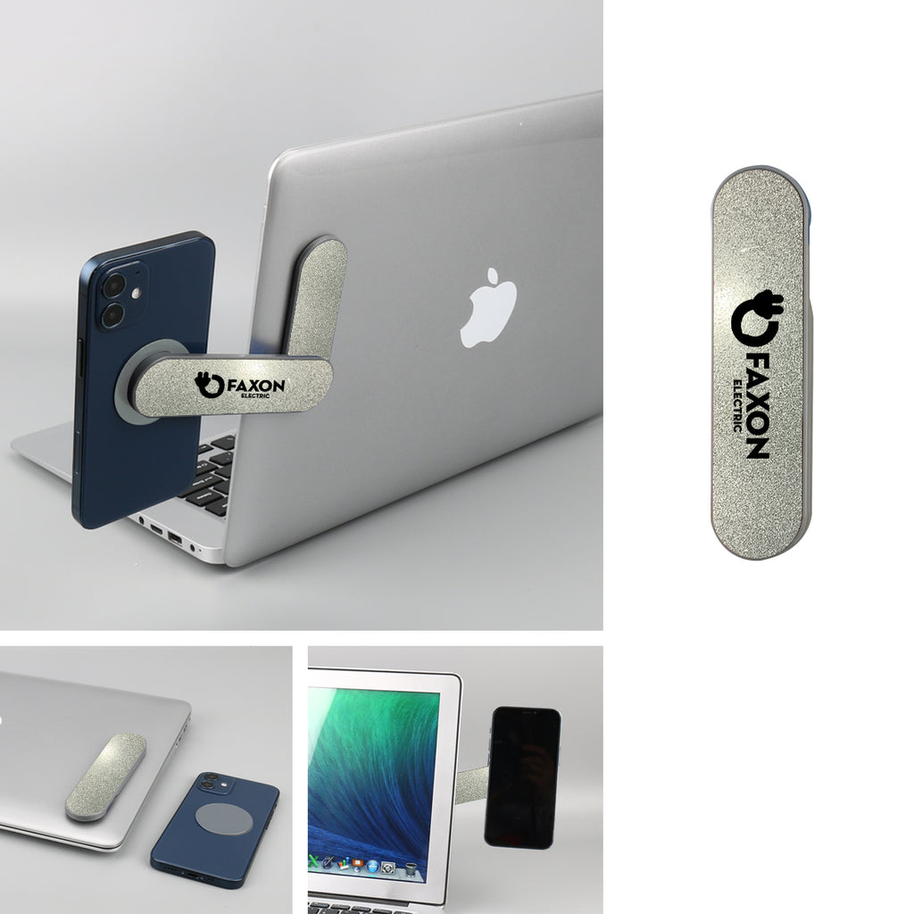 Swivel Phone Mount for Laptops Full Color - Silver - Silk Screen