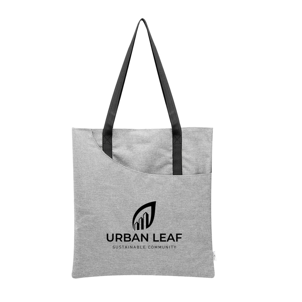 Swoop Heathered Tote Bag in Recycled PET - Gray - Silk Screen
