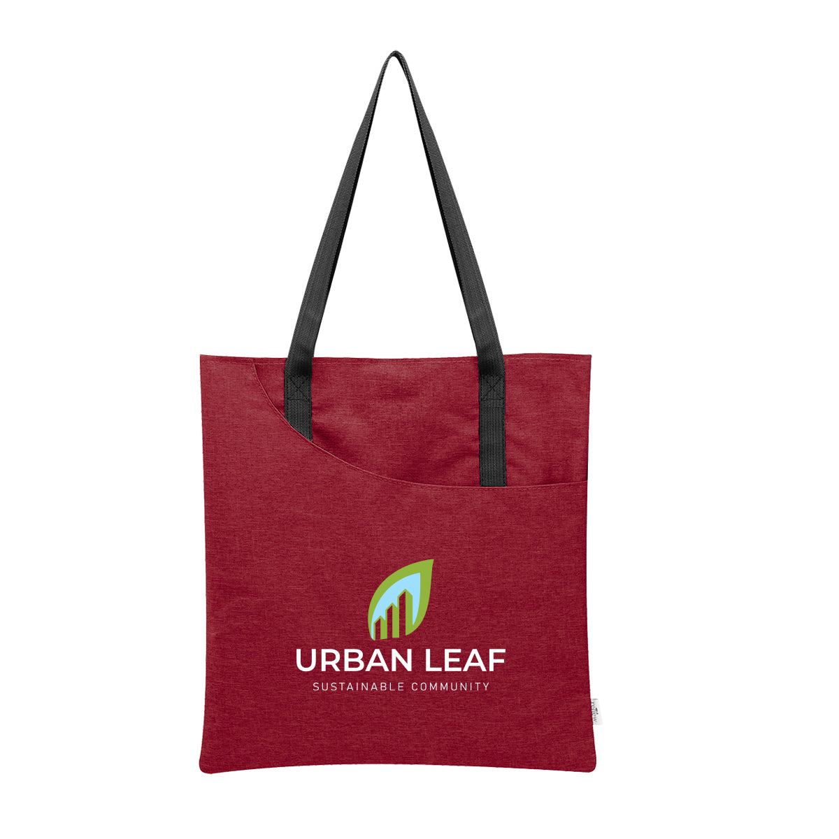 Swoop Heathered Tote Bag in Recycled PET - Red - Colorbrite