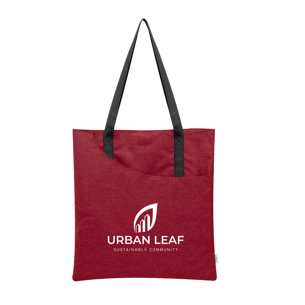 Swoop Heathered Tote Bag in Recycled PET - Red - Silk Screen