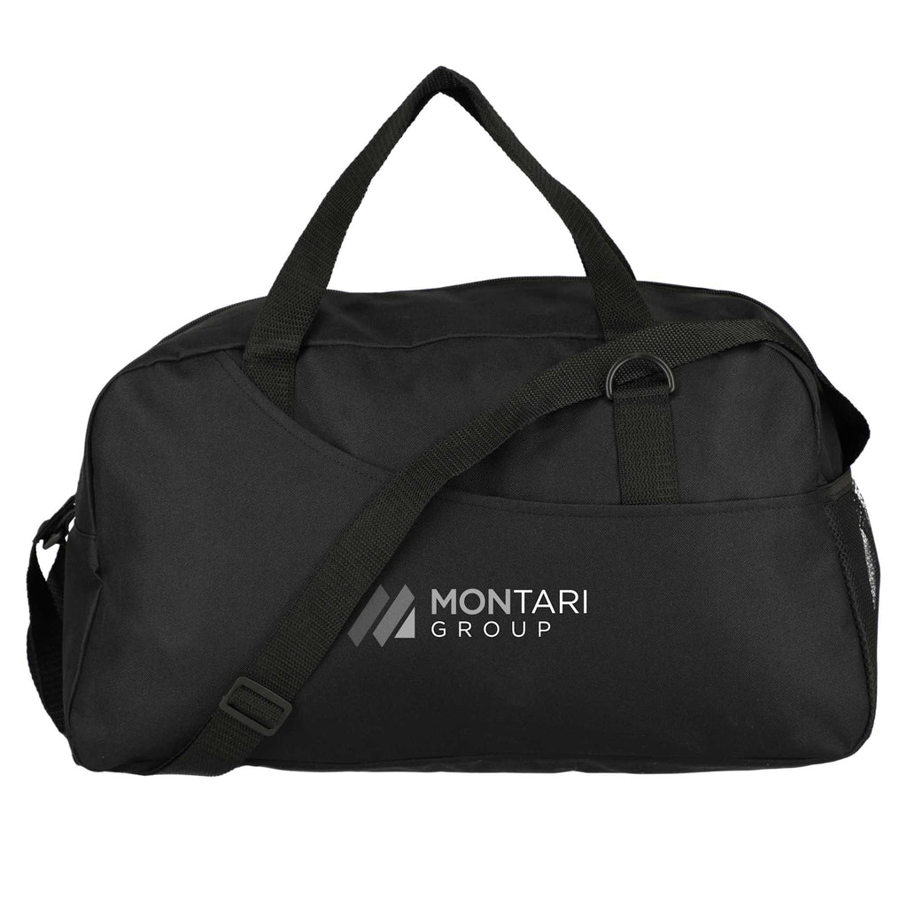 Swoop Weekender Duffel Bag in Recycled Polyester - Black - Front