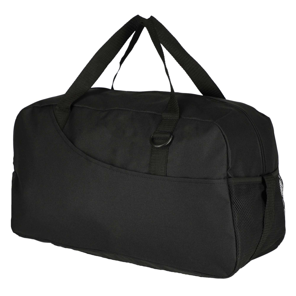 Swoop Weekender Duffel Bag in Recycled Polyester - Black - Left Angle