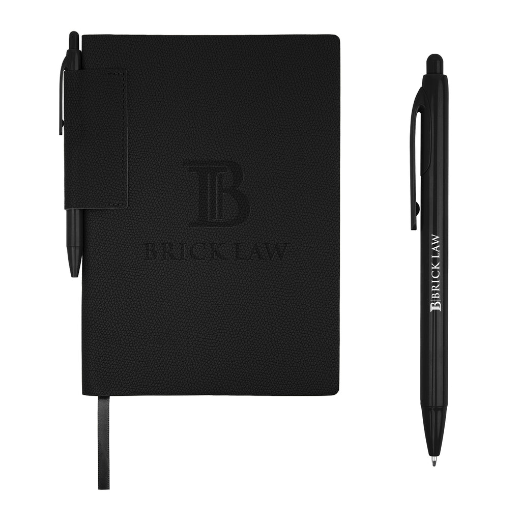 Sylvia Journal and Pen Debossing - Black - Debossing