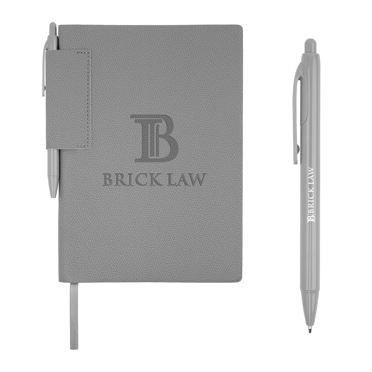 Sylvia Journal and Pen Debossing - Gray - Debossing