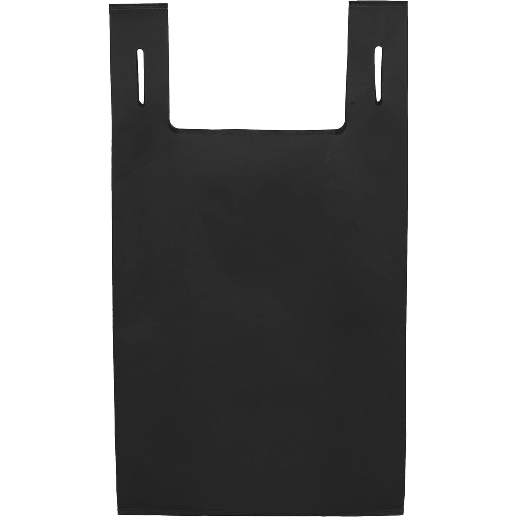 T-Shirt Style Shopping Bag in Recycled Non-Woven Full Color - Black - Back