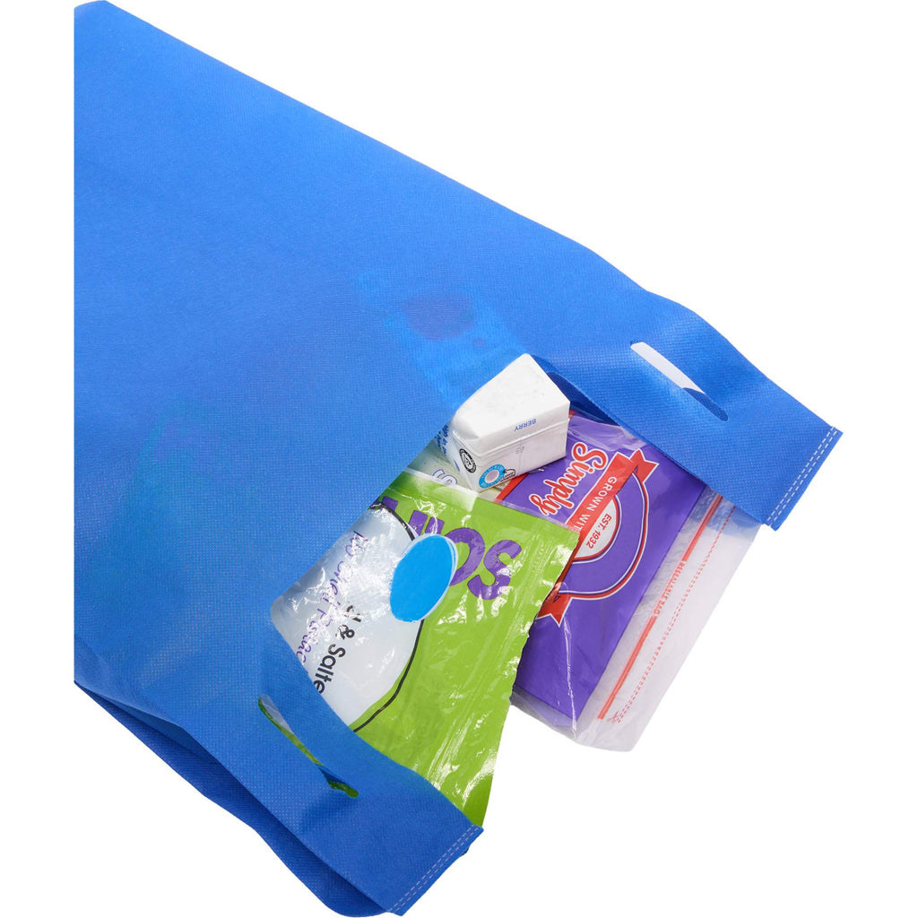 T-Shirt Style Shopping Bag in Recycled Non-Woven Full Color - Royal - Propped
