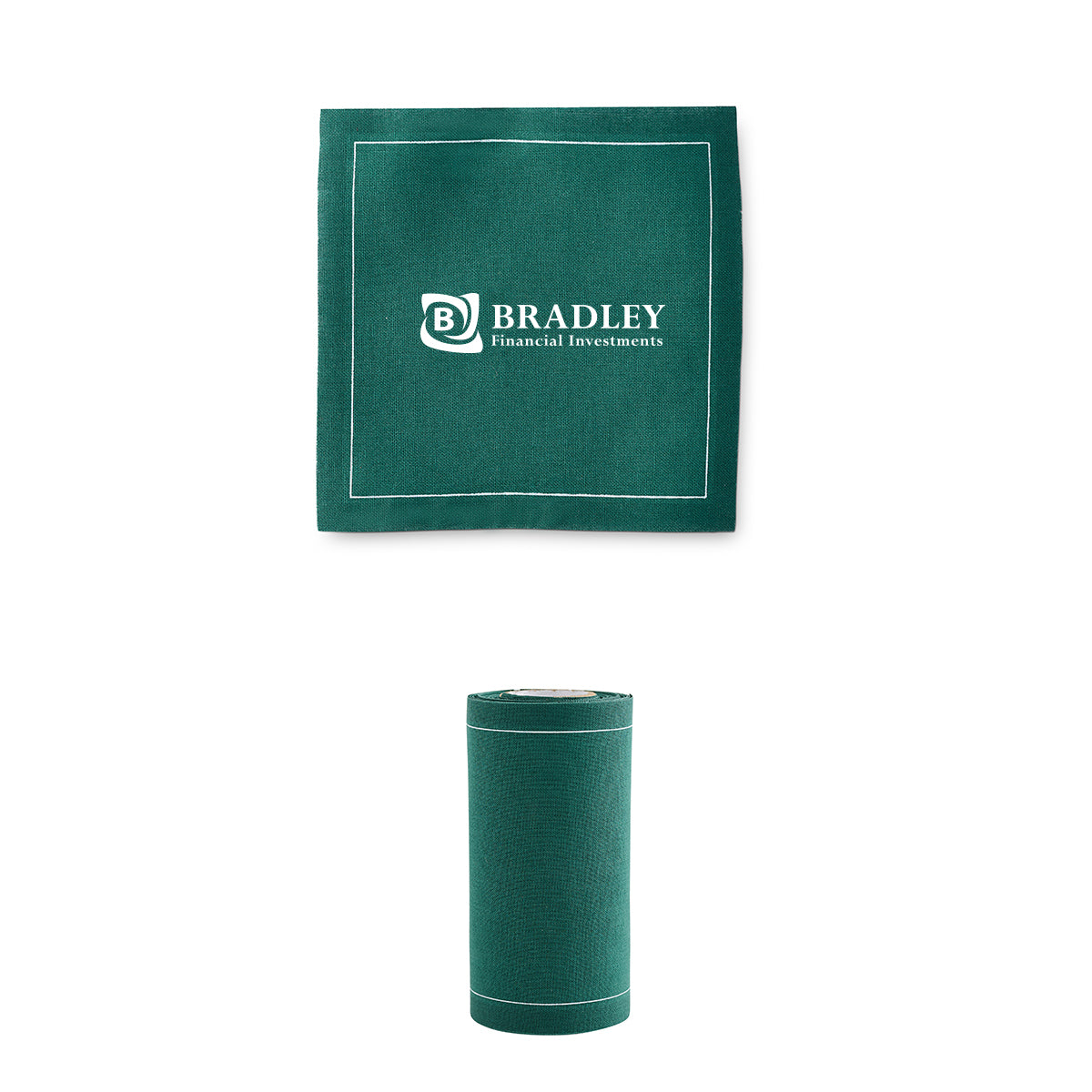 Table Theory Cocktail Napkins, Roll of Fifty - Green - Pad Print