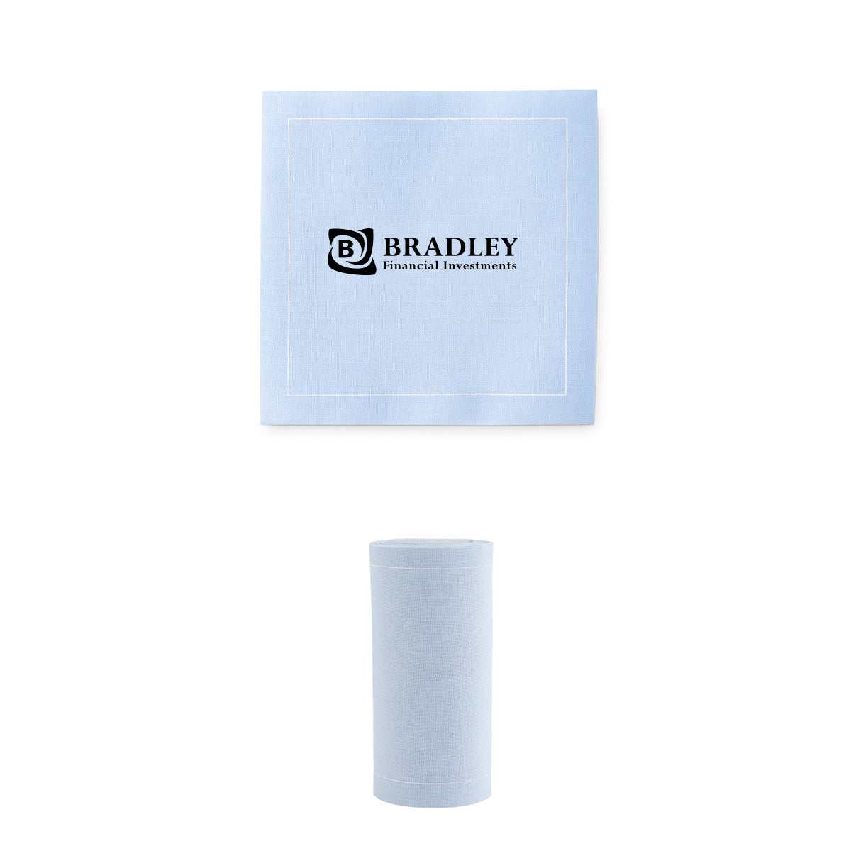 Table Theory Cocktail Napkins, Roll of Fifty - Light Blue - Pad Print