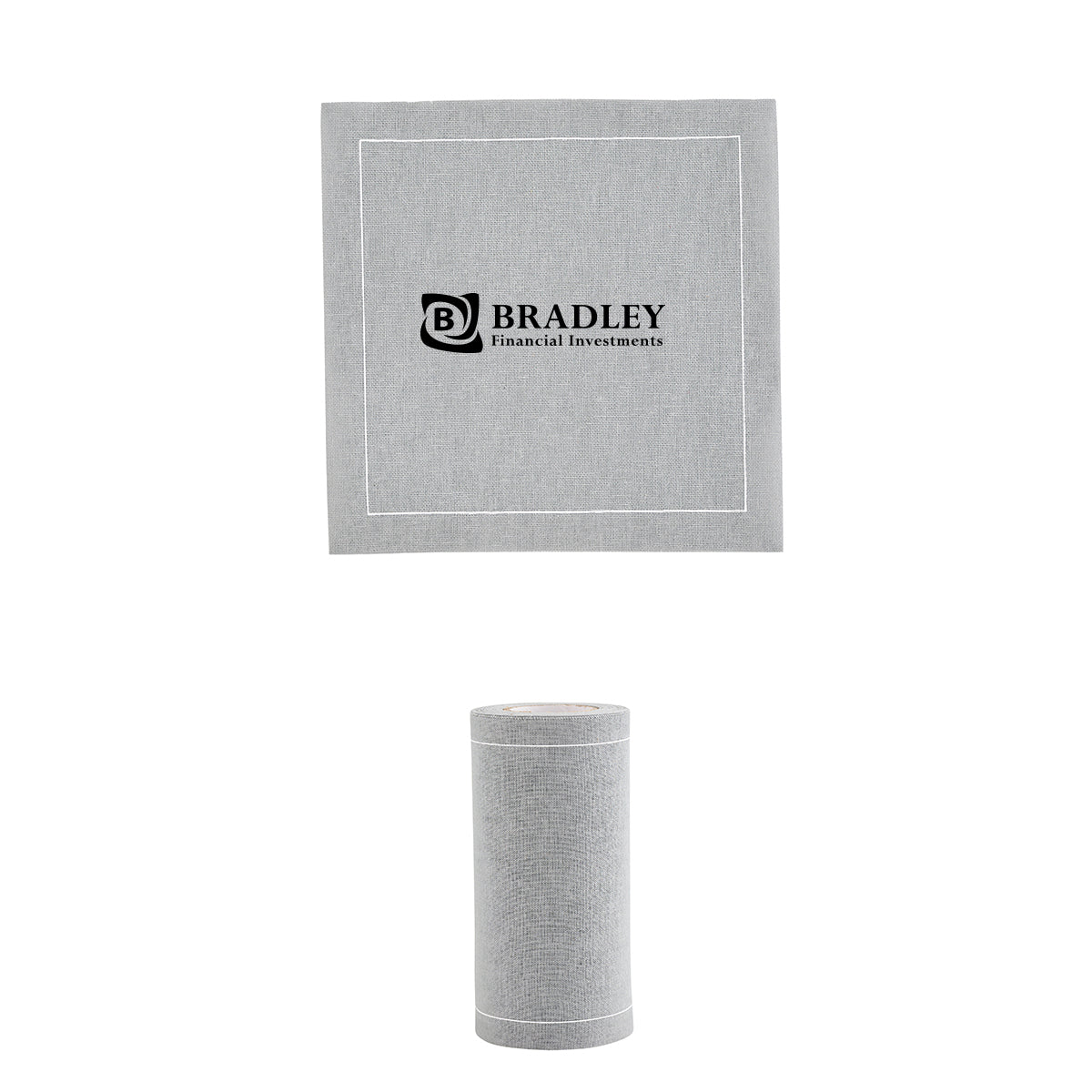 Table Theory Cocktail Napkins, Roll of Fifty - Light Gray - Pad Print