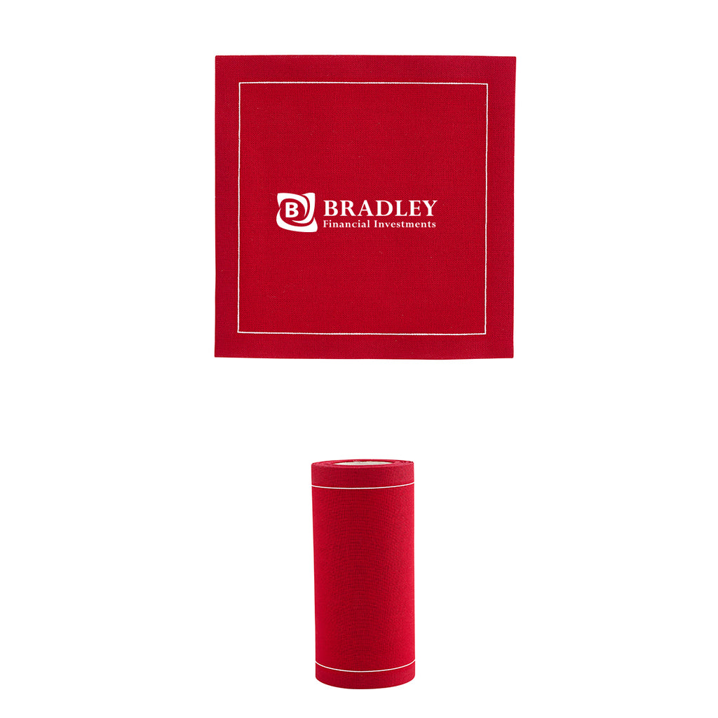 Table Theory Cocktail Napkins, Roll of Fifty - Red - Pad Print