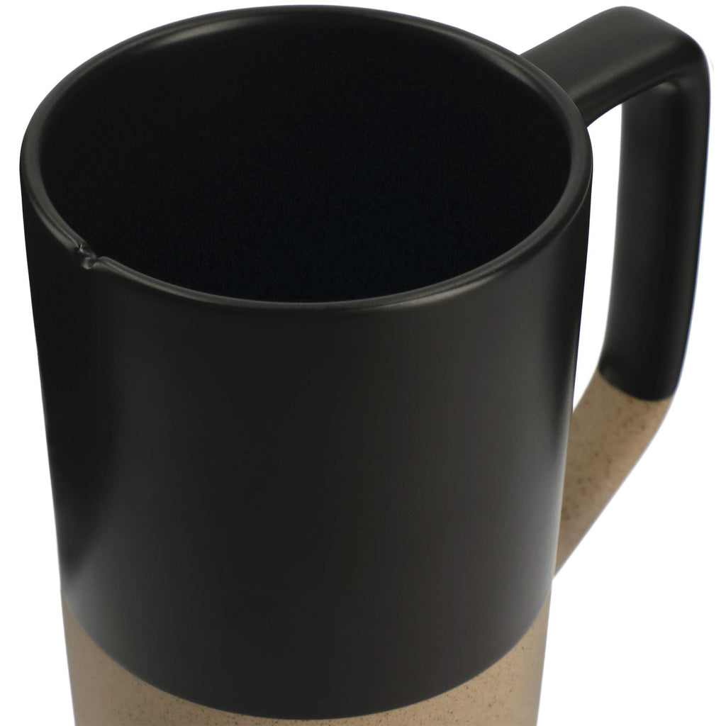 Tahoe Tea and Coffee Mug with Wood Lid, 16 oz - Black - Photo