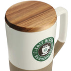Tahoe Tea and Coffee Mug with Wood Lid, 16 oz - White - Photo 2