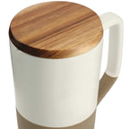 Tahoe Tea and Coffee Mug with Wood Lid, 16 oz - White - Photo 4