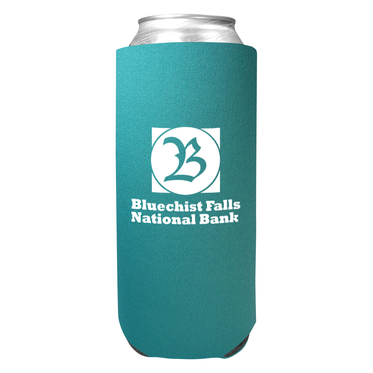 Tall Boy Coolie, 24 oz - Turquoise - Silk Screen