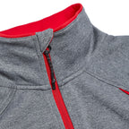 Tamarack Performance Full Zip Jacket with Thumb Holes for Men Debossing - Team Red/Heather Charcoal - Flat