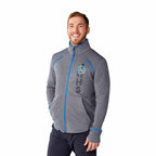Tamarack Performance Full Zip Jacket with Thumb Holes for Men Laser Engraving - Olympic Blue/Heather Charcoal - Front Flat