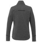 Tamarack Performance Full Zip Jacket with Thumb Holes for Women Debossing - Black/Heather Charcoal - Back Flat