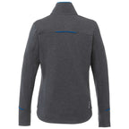 Tamarack Performance Full Zip Jacket with Thumb Holes for Women Debossing - Olympic Blue/Heather Charcoal - Back Flat