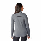Tamarack Performance Full Zip Jacket with Thumb Holes for Women Embroidery - Black/Heather Charcoal - Back Flat 2
