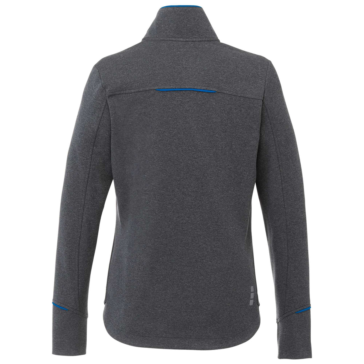 Tamarack Performance Full Zip Jacket with Thumb Holes for Women Embroidery - Olympic Blue/Heather Charcoal - Back Flat