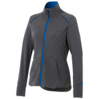 Tamarack Performance Full Zip Jacket with Thumb Holes for Women Embroidery - Olympic Blue/Heather Charcoal - Front Flat
