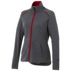 Tamarack Performance Full Zip Jacket with Thumb Holes for Women Embroidery - Team Red/Heather Charcoal - Front Flat
