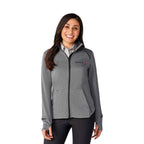 Tamarack Performance Full Zip Jacket with Thumb Holes for Women Transfer - Black/Heather Charcoal - Front Flat