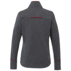 Tamarack Performance Full Zip Jacket with Thumb Holes for Women Transfer - Team Red/Heather Charcoal - Back Flat