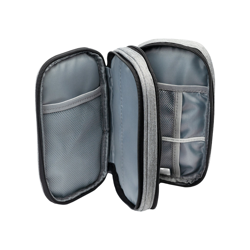 Tandem Tech Travel Organizer in Recycled PET - Gray - Open_1