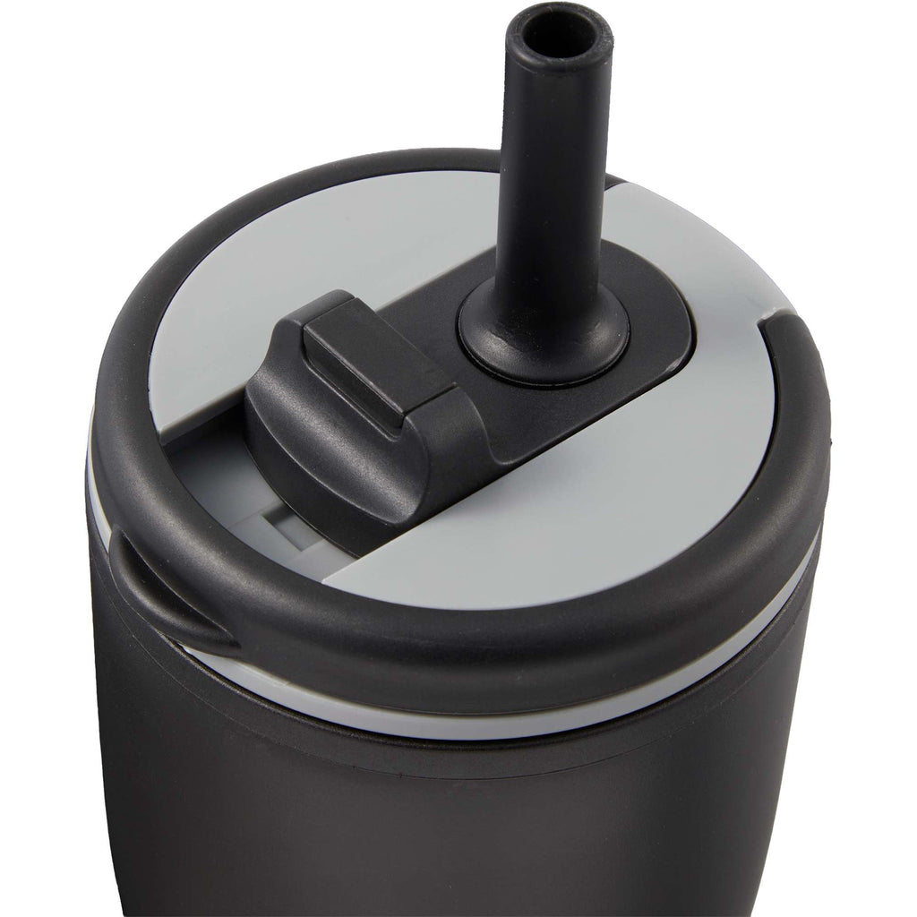 Tango Recycled Tumbler with Handle and Straw, 20 oz - Black - Detail 3