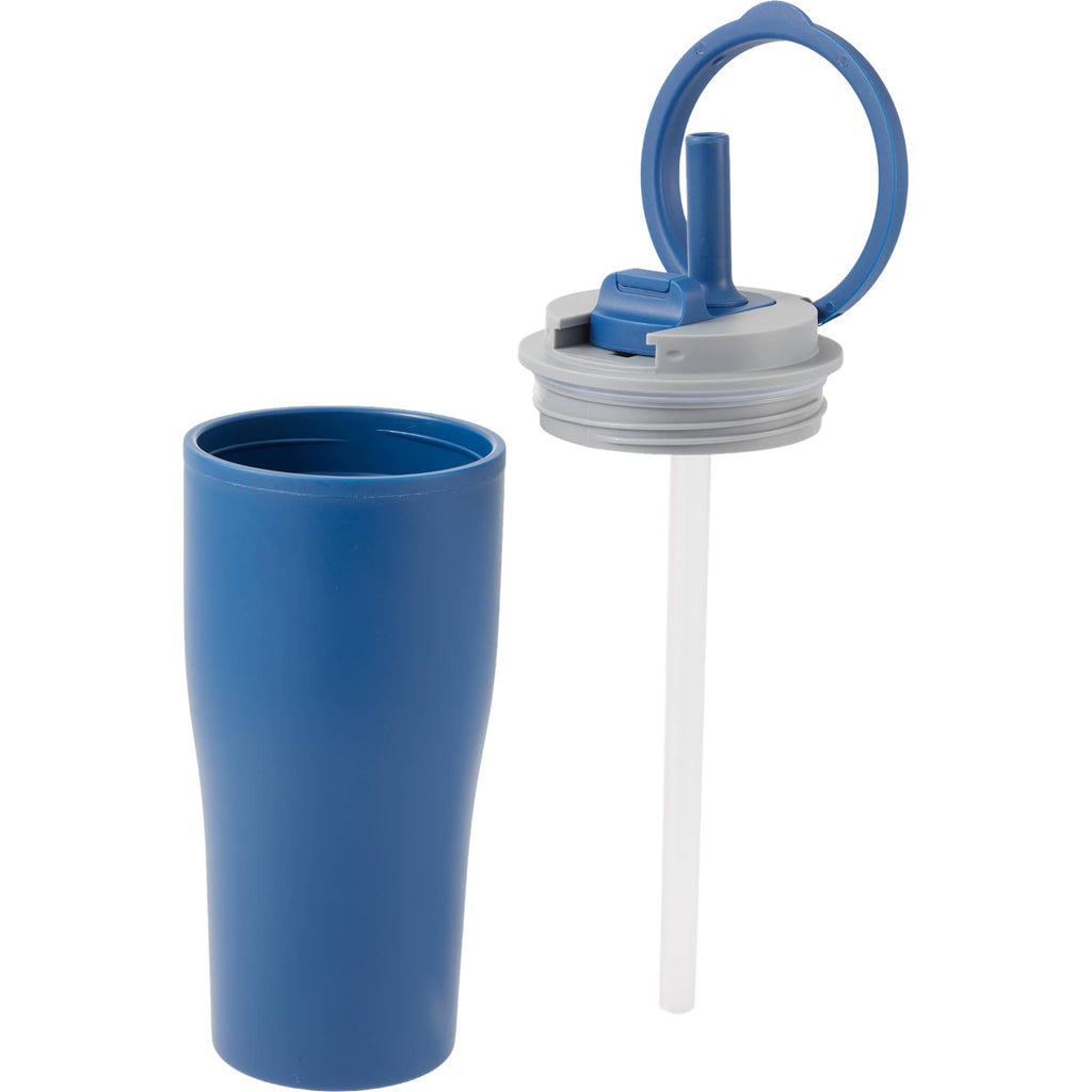 Tango Recycled Tumbler with Handle and Straw, 20 oz - Blue - Detail