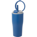 Tango Recycled Tumbler with Handle and Straw, 20 oz - Blue - Left Angle
