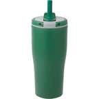 Tango Recycled Tumbler with Handle and Straw, 20 oz - Green - Back