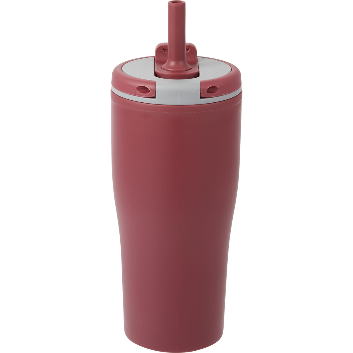Tango Recycled Tumbler with Handle and Straw, 20 oz - Maroon - Back