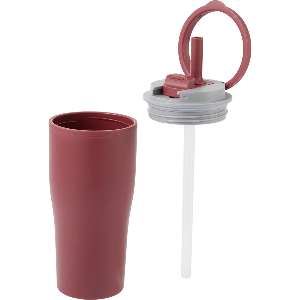 Tango Recycled Tumbler with Handle and Straw, 20 oz - Maroon - Detail