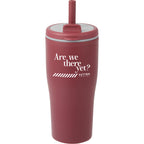 Tango Recycled Tumbler with Handle and Straw, 20 oz - Maroon - Front