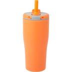 Tango Recycled Tumbler with Handle and Straw, 20 oz - Orange - Back