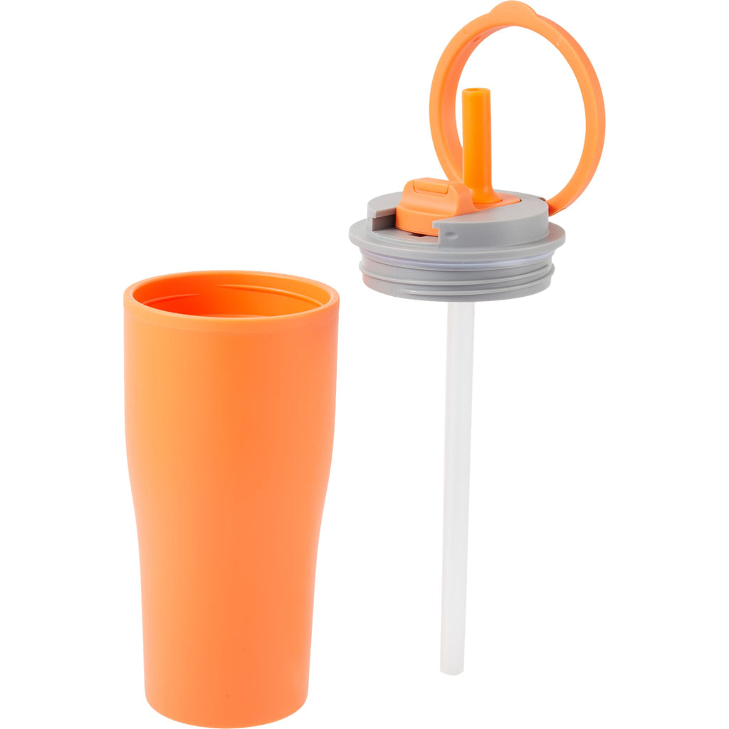 Tango Recycled Tumbler with Handle and Straw, 20 oz - Orange - Detail