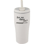 Tango Recycled Tumbler with Handle and Straw, 20 oz - Tan - Front