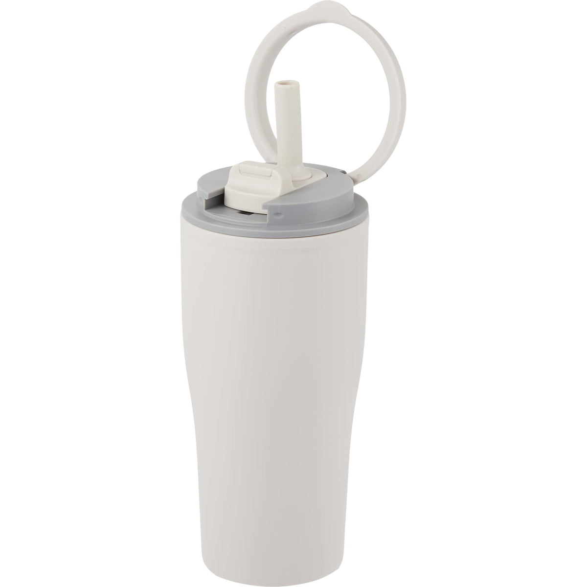 Tango Recycled Tumbler with Handle and Straw, 20 oz - Tan - Left Angle