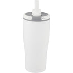 Tango Recycled Tumbler with Handle and Straw, 20 oz - White - Back