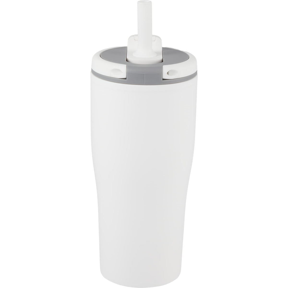 Tango Recycled Tumbler with Handle and Straw, 20 oz - White - Back