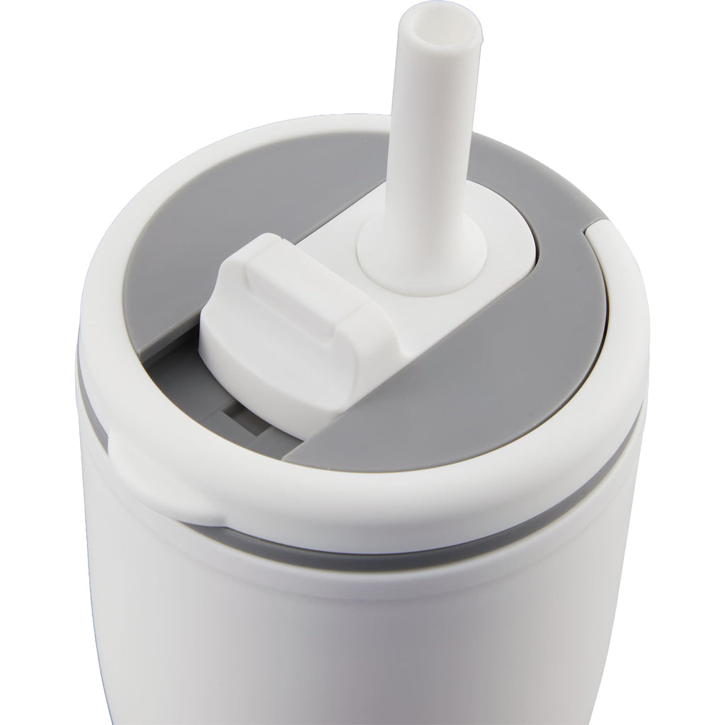 Tango Recycled Tumbler with Handle and Straw, 20 oz - White - Detail 2
